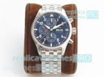 ZF Factory Swiss 7750 Replica IWC Pilot's Watch Chronograph Blue Dial SS Watch